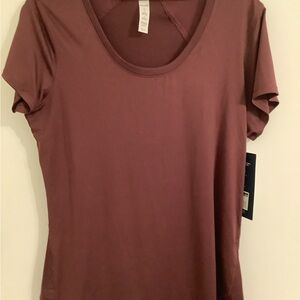 Marika Dark Burgundy Short Sleeve Top